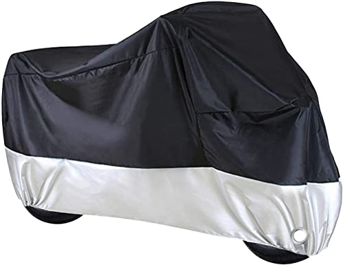 Funda para Moto Scooter Impermeable 210D Espeso Tela los Agujeros Funda Protector Cubierta de Moto/Motocicleta Resistente al Agua A Prueba de UV,Tamaño XL