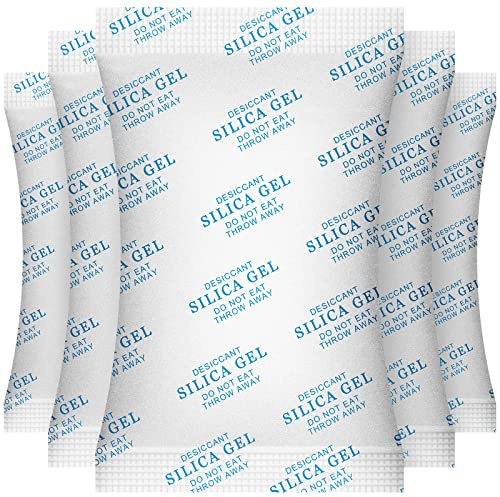 5g (250 Sachets) Sachet Anti Humidité Deshumidificateur Absorbeurs D'humidité Gel de Silice de Déshydratant, Desiccant Silica Gel Pouches Sachets Packets Bags conforme à la FDA et DIN 55473.