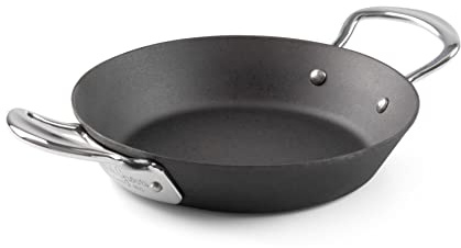 Samuel Groves 8 Inch Seasoned Carbon Steel Paella Pan, UK Made Heavy Duty BBQ Cooking Pan for Induction Hob, Oven, Grill, Open Fire, Seafood Rice, Perfect Searing, Outdoor - Oldest UK Cookware Brand