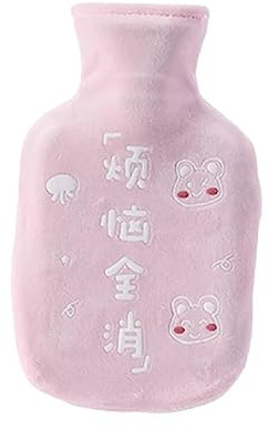 LZHLMCL Wärmflasche Mit Wassereinspritzungwinter Wassereinspritzung Flanellabdeckung Wärmflasche Mädchen Handwärmer Warmer Palast Warmer Magen Wassereinspritzung Typ Isoliertasche Rosa