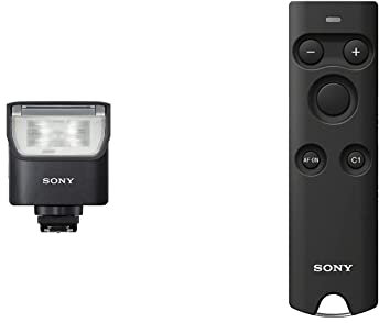 Sony HVL-F28RM externer Systemblitzgerät für für Multi-Interface-Zubehörschuh mit kabelloser Funksteuerung & RMT-P1BT Bluetooth Fernbedienung (passend für A6400, A7M3, A7RM3, RX100M7) schwarz
