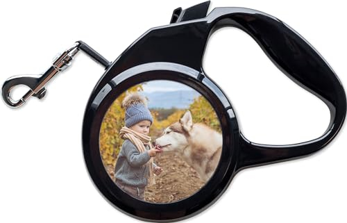 Smartphoto Hunde- und Katzenleine - personalisierte Leine - Geschenkideen für Haustiere - Einziehbar und lang - 300 cm