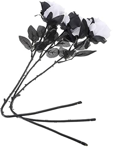 ABOOFAN 3stücke Teiliges Halloween-dekorationsrosen Wohnzimmer-Ornament Künstliche Partydekoration Layout-Requisite Halloween-Requisite