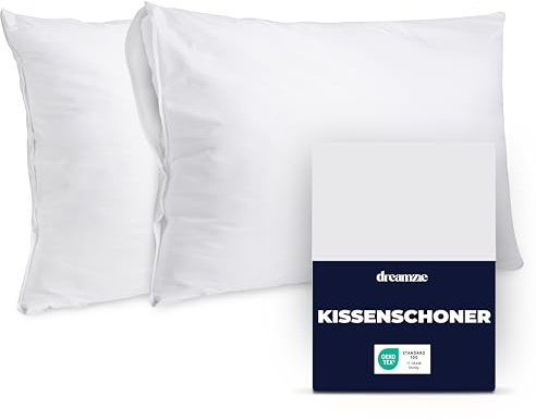 Dreamzie - Protège Oreiller 60x60cm Imperméable - Fermeture Zip - Lot de 2