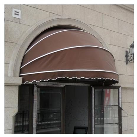 XLIHAWY Vordach Fur Haustur, Einziehbar Polyester Türvordachabdeckung, Terrasse Cafe Dekorateur Faltbar UV-Block-Sonnenschutz, Verzinkte Halterung (Farbe : Braun, Größe : 55.12x27.6in)