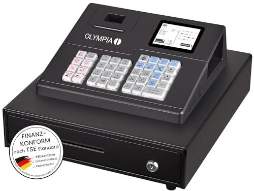 Olympia K100 Caisse enregistreuse | Caisse pour le commerce | Affichage du client LED | Imprimante thermique 58 mm | Système d'exploitation Android 11 | Clavier hub 39 touches | Logo de bonus