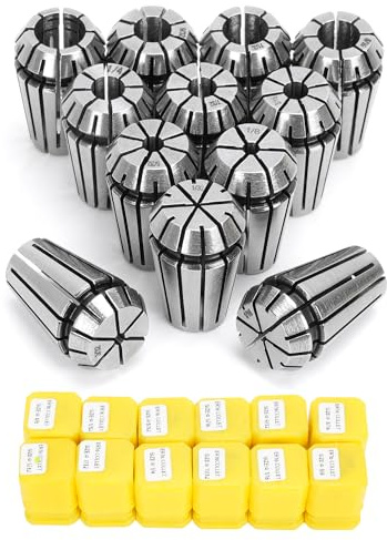 SILIVN 12pcs ER16 Spring Collet Set for CNC Engraving Machine