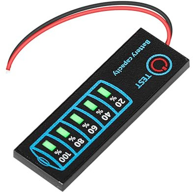 Jadeshay Battery Meter, DC5-30V Battery Monitor Battery Voltage Meter Battery Tester Percentage Indicator Power Panel LED Display 12V 24V for Lithium Lead-acid Battery