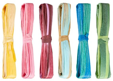 Mayplous 6 rollos x 10 m cinta papel degradado, cordón 5–7 mm, plano 20 mm, 6 colores scrapbooking, tarjetas (July)