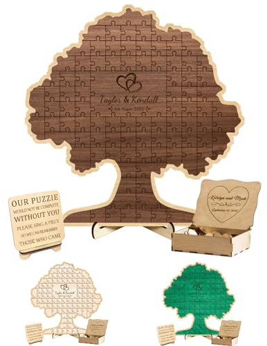 Personalisiertes Namensdatum Baum des Lebens Puzzle Hochzeit Gästebuch Alternative Our Puzzle Would Not Be Complete Without You Hochzeitsplakette Gästeunterschrift Buch mit 30/50/80/100 Puzzleteilen