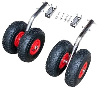 NOARD | Edelstahl Doppel Slipräder mit 4 Transporträdern für Boote | Klappbar | Einfache Montage | Ideal für Schlauchboote | Robust und Korrosionsbeständig