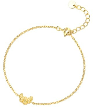 Fajewellery Damen Silber Schmuck-Set Gold Croissant Ohrstecker Armband Croissant Schmuck Geschenke (Armband)