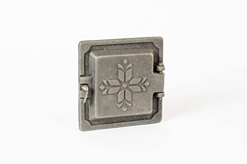 SEZAM Trappe d'inspection pour poêles, en fonte, 14,6 x 4,5 x 14,6 cm, porte de cheminée, porte de déblayage, pour fours, poêles à feu et cheminées (non laquée)