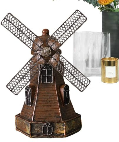 Statue de moulin à vent hollandais | Statue de modèle de moulin à vent néerlandais rétro | Arts miniatures et ornements d'artisanat, statue de moulin à vent vintage exquise pour la table