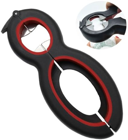 Multifunktionaler Deckelöffner für schwache Hände, einstellbarer manueller Dosen- & Deckelöffner mit einfachem Zugring, Tränenfilm, einfachem Griff müheloser Flaschenöffner für Senioren mit Arthritis