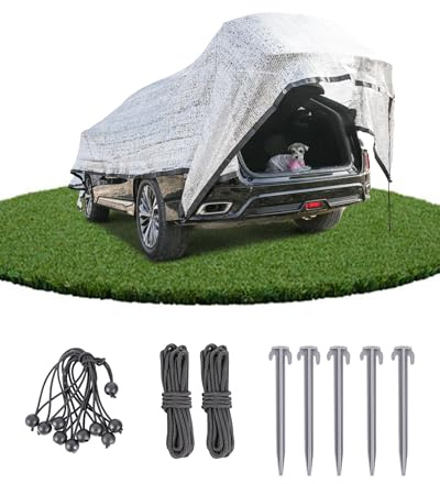 Ezcasch Schattennetz Auto 2x3m, 85% Alunetz Sonnenschutznetz für Outdoor | 85% Aluminium schattennetz mit ösen, UV-und Sonnenschutz,mit nElastische Kordel Nylonseil Nägel,Hitzeschutz Auto