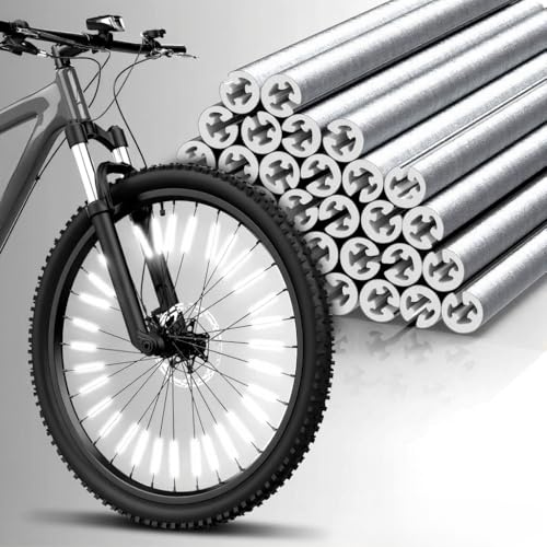 CLKE 36Pcs Bike Reflectors, Bike Wheel Spoke Reflectors, 360° Visibility for Night Riding, Bicycle Spoke reflectors Bike Spoke Skins, Bike Spoke Lights, Reflective Spoke