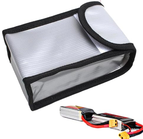 Brandsäker batteribehållare, Fireproof batteriförvaringsväska, batteriskyddslåda | slitstark bärbar laddningsväska, skyddande resefodral, 140 x 90 x 55 mm, Consulte la descripción, Se beskrivningen