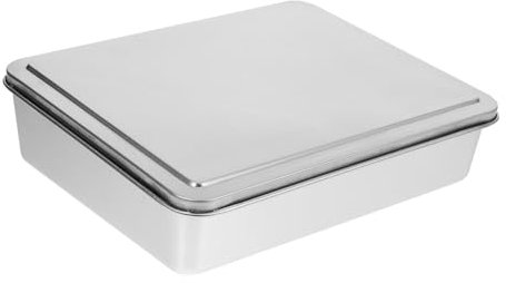 NAMOARLY Teglia Da Forno in Acciaio 28x22x6 Cm Con Coperchio, Stampi Per Dolci Da Forno Rettangolari Pratici Per Tiramisù, Pane e Dessert Casalinghi