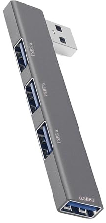 USB Hub, USB Adapter, 4 Port Multi-Interface Wireless Compact Design | Lightweight Sleek Silver Finish Space-Saving, Adapter Expander for Hardware Devices