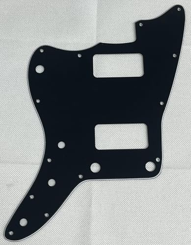 Gitarren-Pickguard für Linkshänder US Jazzmaster TV Jones No Rhythm Control Style (3-lagig, schwarz)