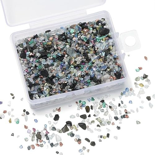 Unregelmäßige Metallsplitter, zerbrochene Glassplitter zum Basteln, Glaskies für mikroskopische Landschaftsgestaltung, Dekoration, Schwarz, 50 g