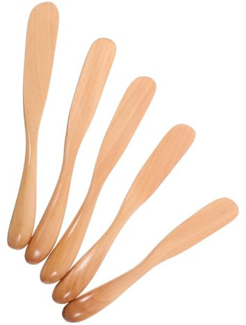 Ciieeo 5 Piezas Palo de de madera sándwich de queso cuchillo para untar mantequilla espátulas de madera para mantequilla Beige Reutilizable
