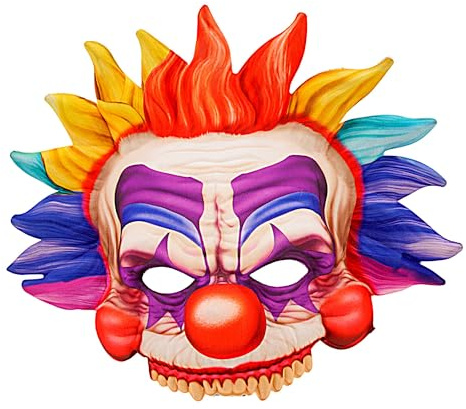 W WIDMANN MILANO Party Fashion - Maske Killer Clown, kinnlos, Augenmaske, verrückter Spaßmacher, Accessoire Halloween, Karneval