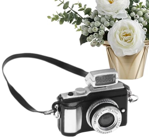 Cámara Retro - Modelo de SLR Digital de Estilo Vintage, Accesorio de | fotografía clásica Coleccionable | Ornamento de cámara en Miniatura para decoración de Bodas, Accesorios para muñecas par