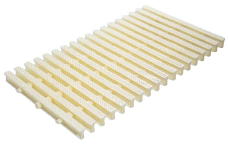 Rejilla de Drenaje de desbordamiento, Rejilla de Drenaje de plástico entrelazada para Piscina, Color Hueso, 15-30 cm de Ancho x 100 cm de Largo (18 x 100 cm/15 Piezas)