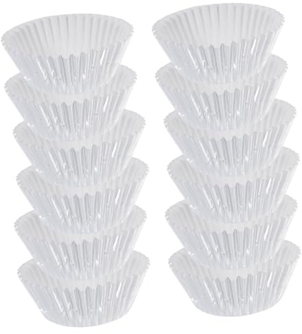 MUELODSIC 100pezzi Stampo Per Cupcake in Alluminio Pirottini Argentati Per Muffin Mini Stampi Per Torte Per Feste Compleanni e