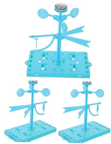 GOOHOCHY 3 Sets DIY Wind Science Kit with Wind Vane Assembly and Anemometer Functions Stem Classroom Weather Tools for Preschool and Educational Physics Experiment Model for Learning