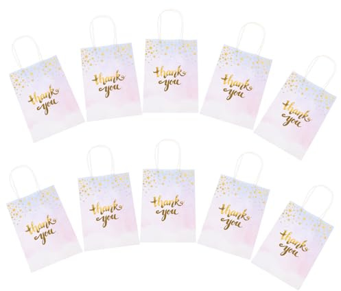 IWOWHERO Papiertüte mit Henkel 12 Stück Dankeschön Geschenktüten aus Papier Dekorative Partytüten zum Einpacken als Geschenkverpackung für Muttertag und Geschenkverpackung