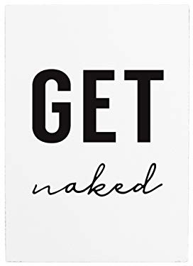 Interluxe WANDTAFEL Holzschild GET Naked Badezimmer WC Toilette Spruch Schlicht Modern