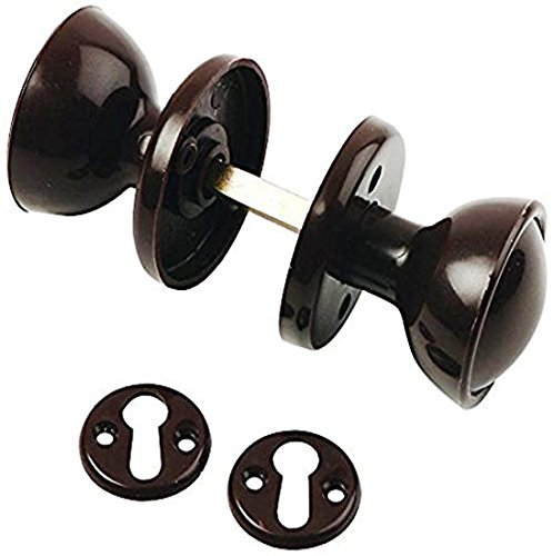 White Hinge Limited Durable 60mm Brown Door Knob Set Ideal for Sheds, Gates & Garages