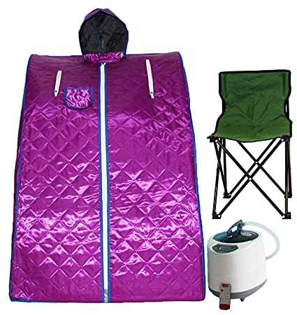 KOVFBRO Sauna de vapor de ozono portátil ligero para la relajación de la venta en casa Silla incluye Púrpura