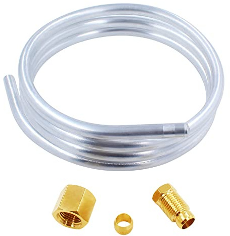 Meter Star 1/4 Aluminum Tubing Kit with Compression Olive Fittings M10x1 Female and Male Length 39.5 Inch for Gas Water Heater,Furnace Heater and Valve Pilot Burner Tube Pipe Assembly Parts