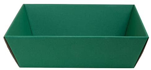10 x PresentFill® Präsentkorb Smaragd Grün leer ohne Inhalt - Geschenkkorb aus umweltfreundlichen 100% Recycling Karton Wellpappe - rechteckig - in verschiedenen Farben - Made in Germany