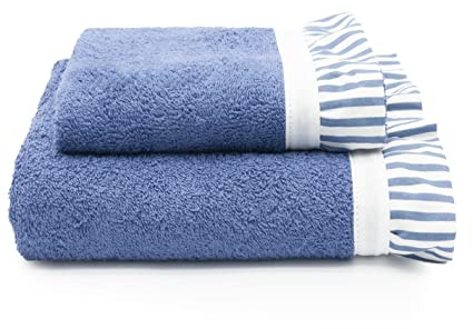 CREOLE Guinea Asciugamani da Bagno, Cotone, Blu, 1+1, 2 unità