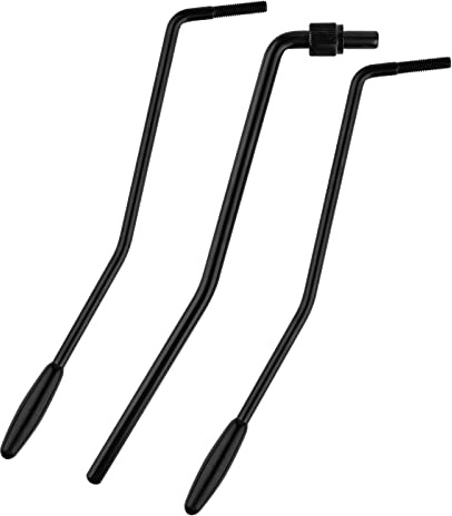 SAVITA 3pcs 5mm/6mm Thread Tremolo Arm, Electric Guitar Tremolo Bar Metal Whammy Bar Screw in Tremolo Arm for USA/Mexican Standard (Black)