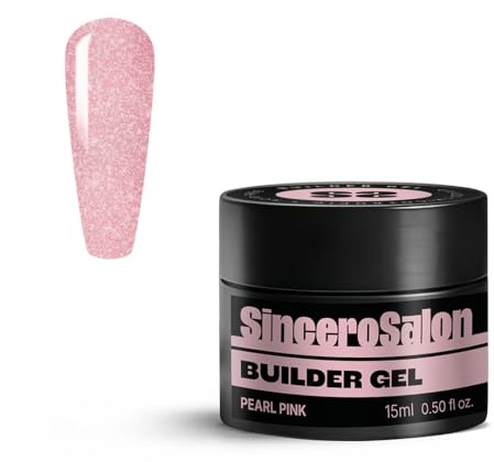 SINCERO SALON Aufbaugel für Gelnägel - Pearl Pink - TPO-frei - UV Gel zur Nagelverlängerung und Modellage - Nail Art Gel Nagel - Farbgel für Gelnägel - Versiegelungsgel - 15ml
