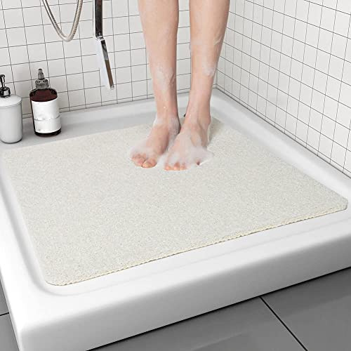 Walant Duschmatte rutschfest 53 * 53cm: Luffa Massage Duschmatten mit Ablauflöchern,Anti-Schimmel | Schnell trocknend | waschbar PVC Duschmatten,für Nassbereiche,sicher für Kinder und ältere Menschen
