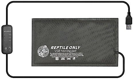 DONGKER Reptile Heating Mat,4W USB Terrarium Non-Adhesive Heat Pad Timing Control Under Tank Warmer for Snake Lizard Frog Fish