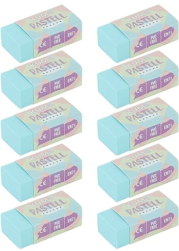 KUM AZ5091016-GR - Radiergummi, pastell grün, 10 Stück, PVC freier Radierer