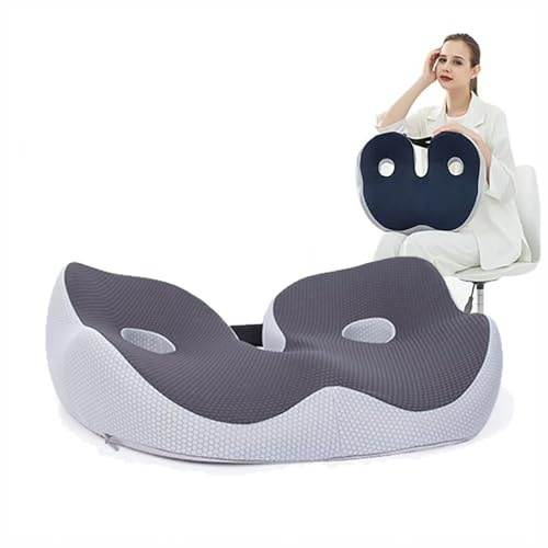 HAZARA Hämorrhoiden Kissen, Orthopädisches Sitzkissen Hüfte Fördert Durchblutung, Sitzkissen Auto for PregnancyCoccyx,Bed Sores,Post Natal,Sciatica,B-Gray