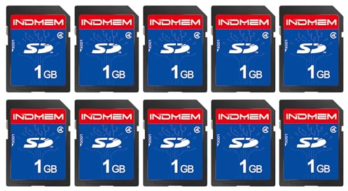 INDMEM Scheda SD da 1 GB, 10 pacchetti Classe 4 1 GB Scheda di memoria flash MLC Standard Secure Digital Schede della fotocamera