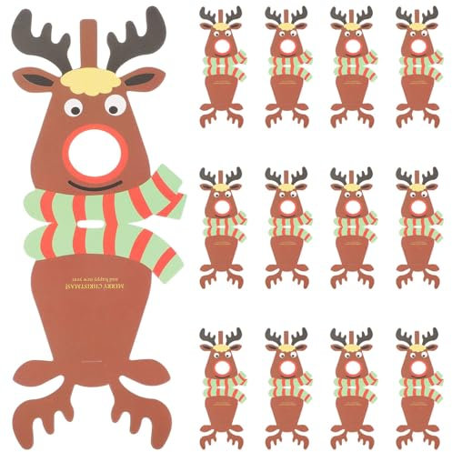 DEARMAMY 25stücke Rentier-weihnachtslutscher-papierkarte Aus Papier Gefertigt Für Süßigkeiten Cake Pops Und Lollis Weihnachts Und Partydekoration