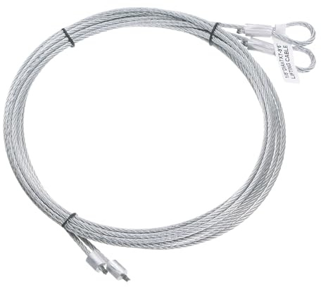 sourcing map Cable para Puerta de Garaje 2.8 Metros (9.6 Pies), 3mm 2pcs | Cable de Alambre de Resorte de Torsión, Cable de Acero Galvanizado para Colgar