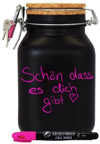 Spardose Selber Beschriften Neon pink Geld Geschenk Idee Schwarz XL