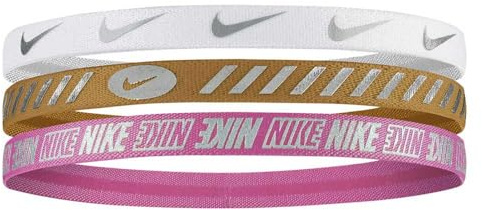 NIKE Metallische Haarbänder, 3 Stück, 3,0, mehrfarbig, Einheitsgröße